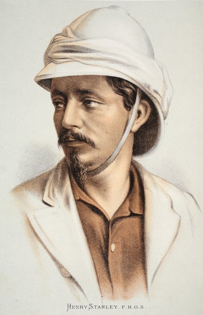 Henry Stanley FRGS, illustration fra The Pictorial Edition of the Life and Discoveries of David Livingstone af J. Ewing Richie, pub. af A. Fullarton & Co., 1876 af English School