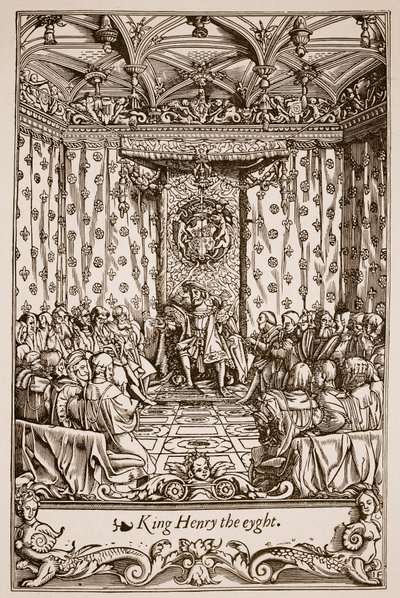 Henrik VIII i parlamentet (sepia foto) af English School