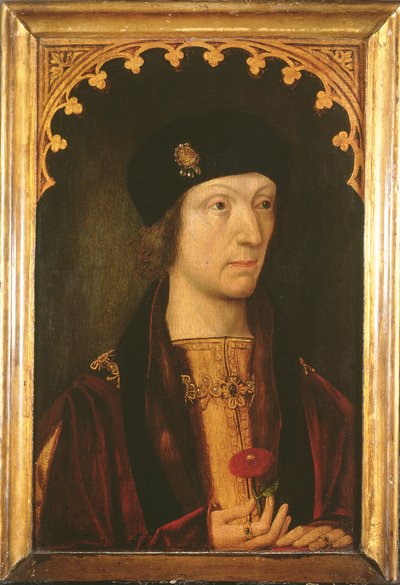 Henry VII (olie på panel) af English School