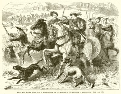 Henrik VII. ved Royal Hunt i Epping Forest, om morgenen henrettelsen af Anne Boleyn af English School
