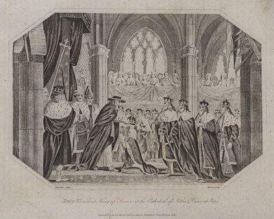 Henrik VI kronede til konge af Frankrig i katedralen Notre Dame i Paris, 1431 af English School