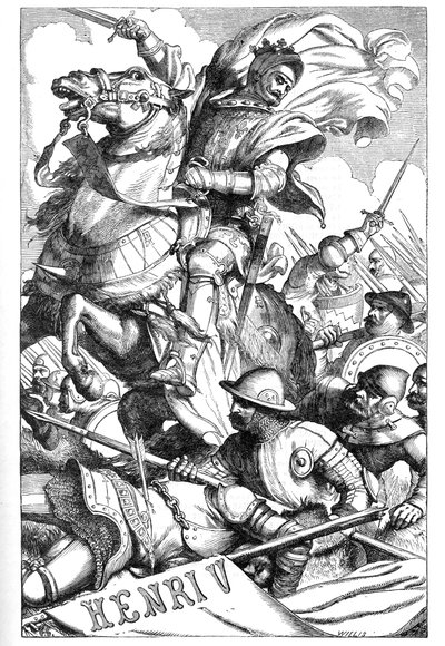 Henry V - (The Chronicle History of Henry the Fifth) - Illustration i "" Completes de William Shakespeare"" 1866 - Illustrationerne og den generelle form for denne udgave er lånt fra Cassells illustrerede Shakespeare, udgivet i London af English School