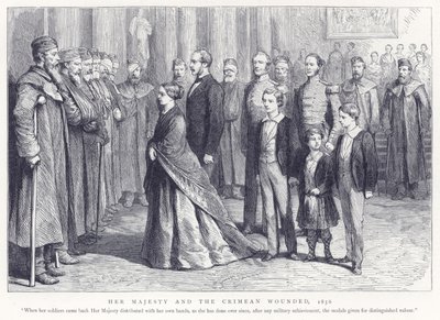 Hendes Majestæt og Krim-sårede, 1856 af English School