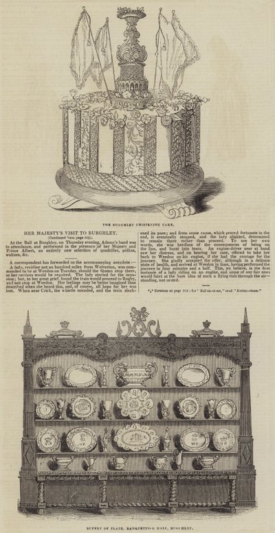 Hendes Majestæts besøg i Burghley (gravering) af English School