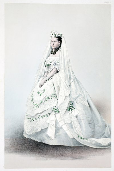 Hendes Kongelige Højhed Prinsesse Alexandra Caroline af Danmark, fra A Memorial of the Marriage of Edward VII and Alexandra of Denmark, pub. 1864 af English School