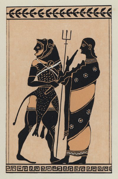 Herkules og Poseidon (farvelitografi) af English School