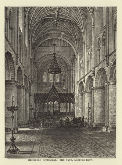 Hereford Cathedral, skibet, med udsigt mod øst af English School