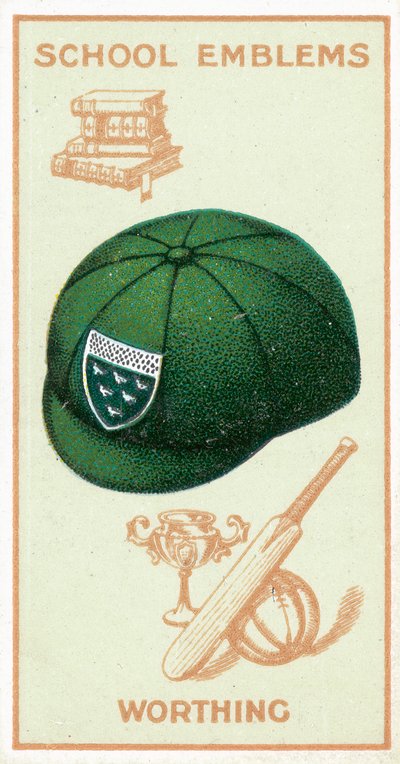 High School for Boys, Worthing, Sussex (farve litho) af English School