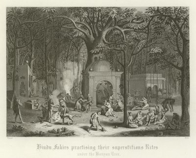 Hinduiske fakirer praktiserer deres overtroiske ritualer af English School