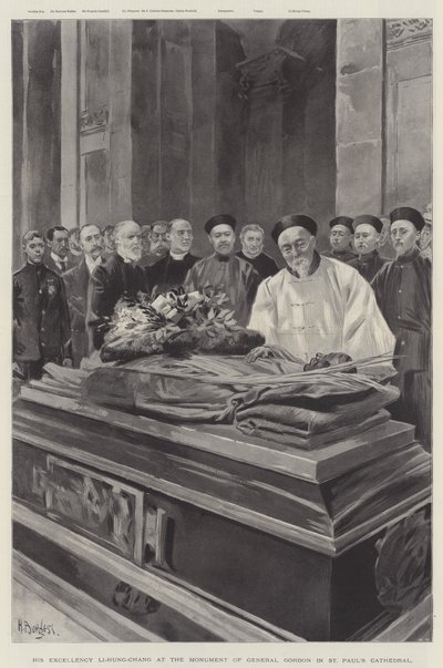 Hans Excellence Li-Hung-Chang ved monumentet for general Gordon i St Paul