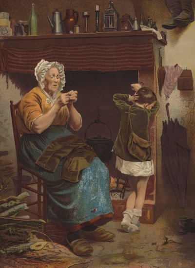 Hans eneste par (chromolitho) af English School