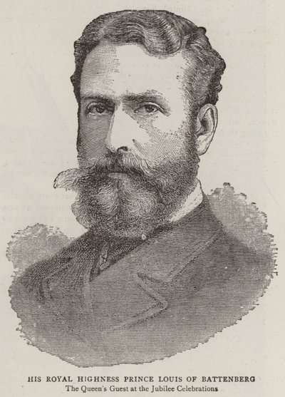 Hans Kongelige Højhed Prins Louis af Battenberg (stik) af English School