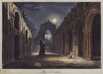 Holyrood Chapel, Edinburgh (farvet gravering) af English School
