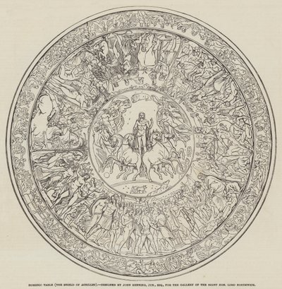 Homeric Table, the Shield of Achilles, designet af John Henning, Junior, Esquire (gravering) af English School