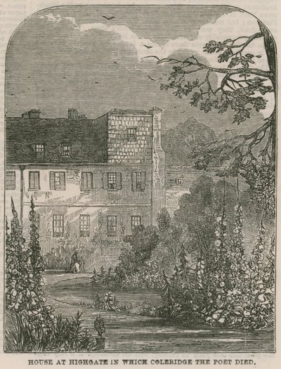 Hus i Highgate, London, hvor digteren Samuel Coleridge døde af English School