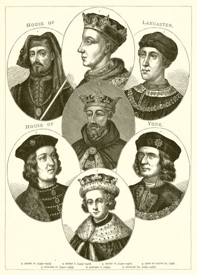 House of Lancaster. House of York af English School