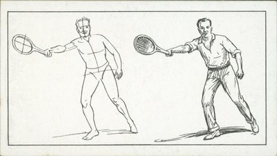 Hvordan man tegner: Figur, der spiller tennis (litho) af English School