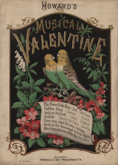 Howards Musical Valentine (farvelitografi) af English School
