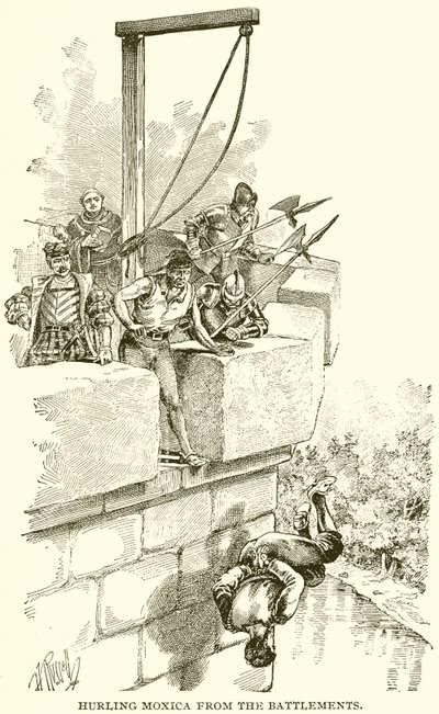 Hurling Moxica fra Battlements af English School