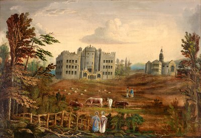 Hylton Castle, Sunderland ca. 1830 af English School