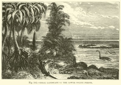 Ideale Landschaft der Unteren Oolith-Periode von English School