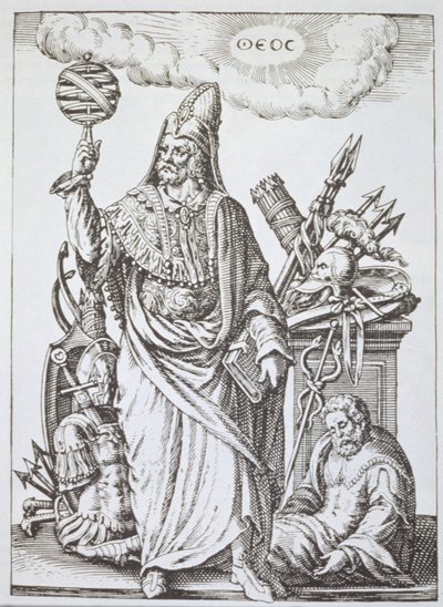 Ideel figur af Hermes Trismegistus, kopi af illustration fra The Divination and Magical Sights af Jean-Jacques Boissard, 1605, udgivet sent i det 19. århundrede af English School