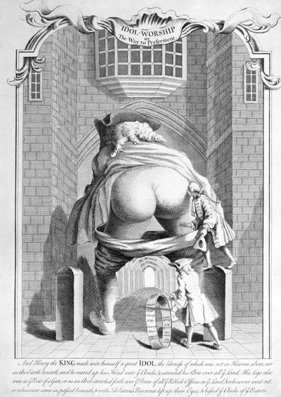 Idol-tilbedelse eller vejen til præference, 1740 af English School