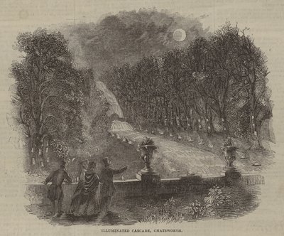 Illuminated Cascade, Chatsworth af English School