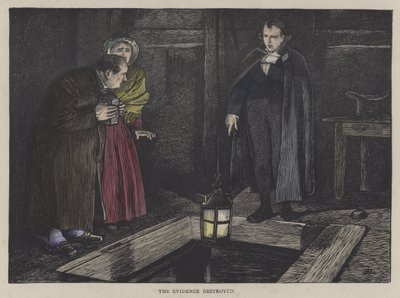 Illustration til Oliver Twist (farvet gravering) af English School