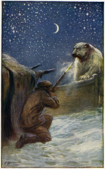 Illustration til Peter The Whaler af William H. G. Kingston (farvelitografi) af English School