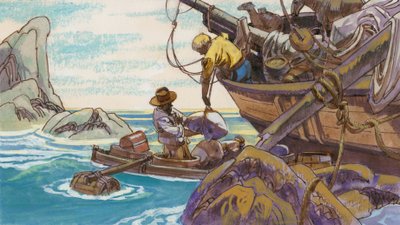 Illustration til den schweiziske familie Robinson af English School