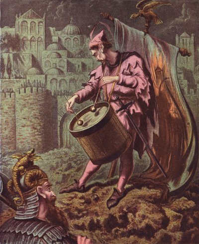 Illustration til Den hellige krig af John Bunyan (farvelitografi) af English School