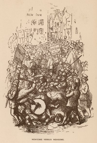 Illustration til The Newcomes af Thackeray (litho) af English School