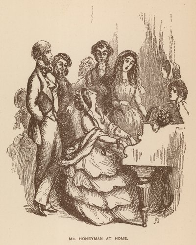 Illustration til The Newcomes af Thackeray (litografi) af English School