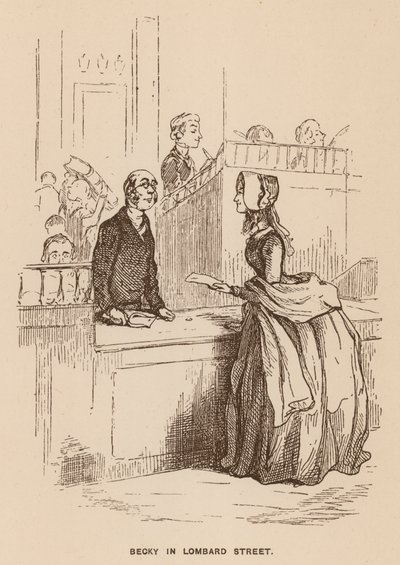 Illustration til Vanity Fair af Thackeray (litografi) af English School