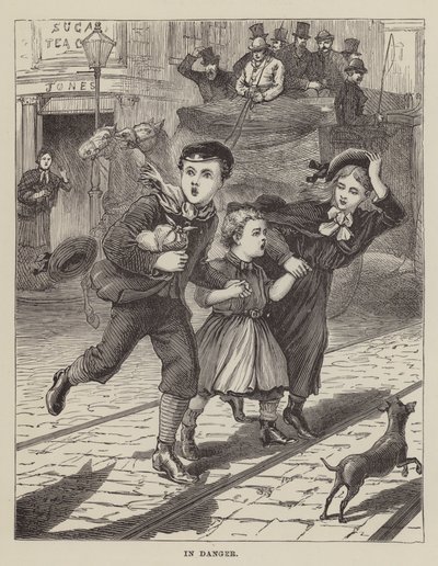 In Danger (engraving) af English School