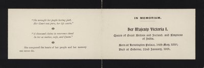 In Memoriam - Dronning Victoria af English School