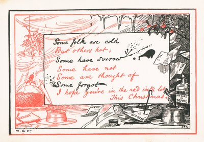 Im Roten, Im Schwarzen, Weihnachtskarte von English School