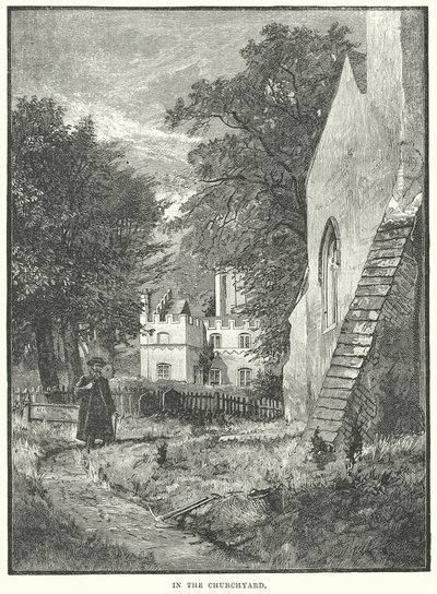 På kirkegården (kobberstik) af English School