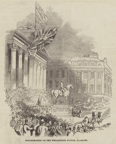 Indvielse af Wellington-statuen, Glasgow (gravering) af English School