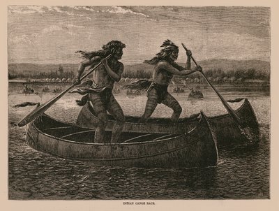 Indian Canoe Race (gravering) af English School