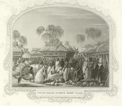 Indisk basar eller indfødt markedsplads af English School