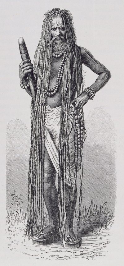Indisk fakir, fra The History of Mankind, bind III, af prof. Friedrich Ratzel, 1898 af English School