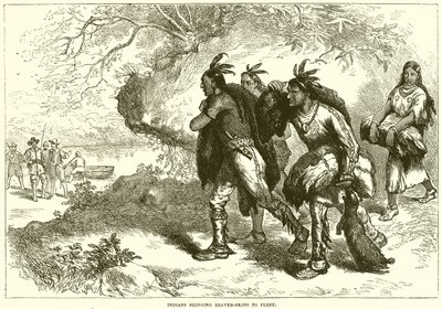 Indianere, der bringer Beaver-Skins til flåden af English School