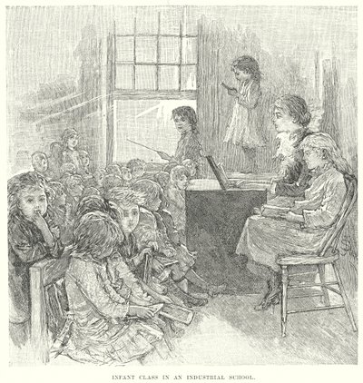Børnehaveklasse i en industriskole (kobberstik) af English School