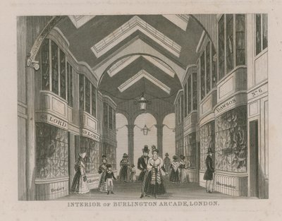 Interiør af Burlington Arcade af English School