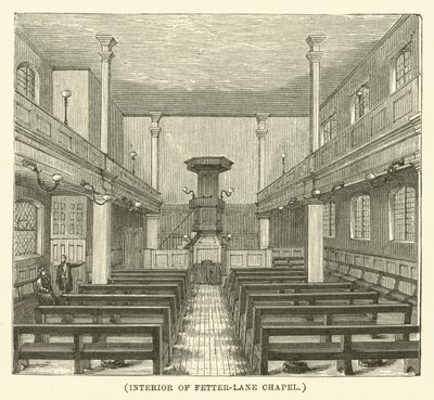 Interiør af Fetter-Lane-kapellet (gravering) af English School