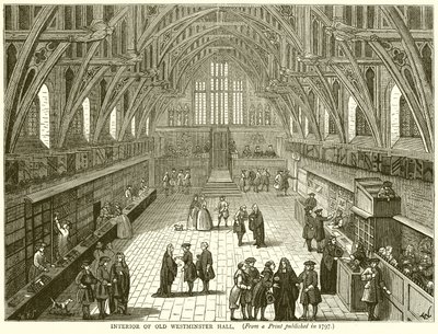 Interiør af Old Westminster Hall af English School
