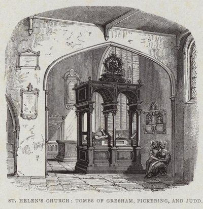 Interiør af St Helens Bishopsgate af English School