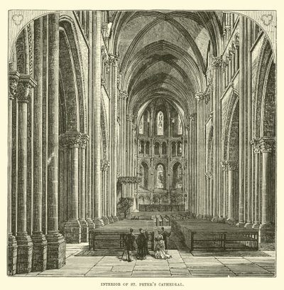 Interiør af St Peters Cathedral af English School